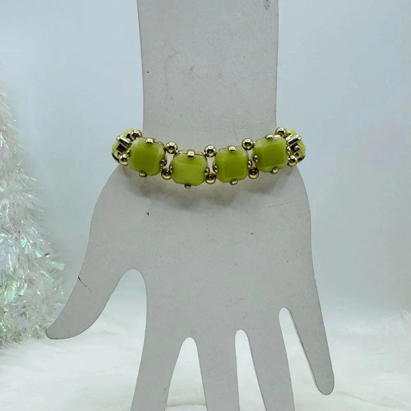 Green & Gold Fashion Jewelry Beaded Bracelet - Picture 2 of 7